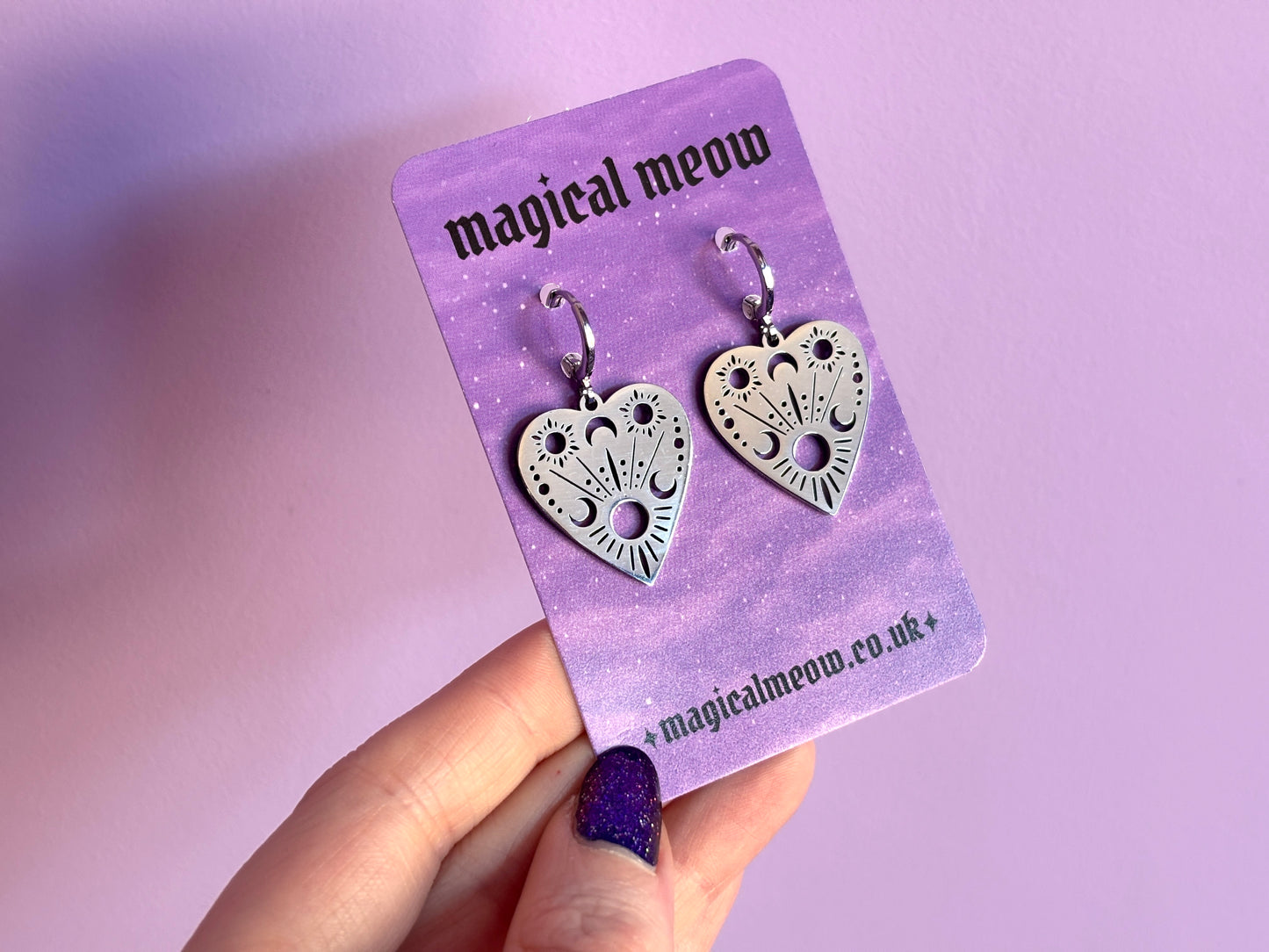 OUIJA - Silver Planchette Earrings