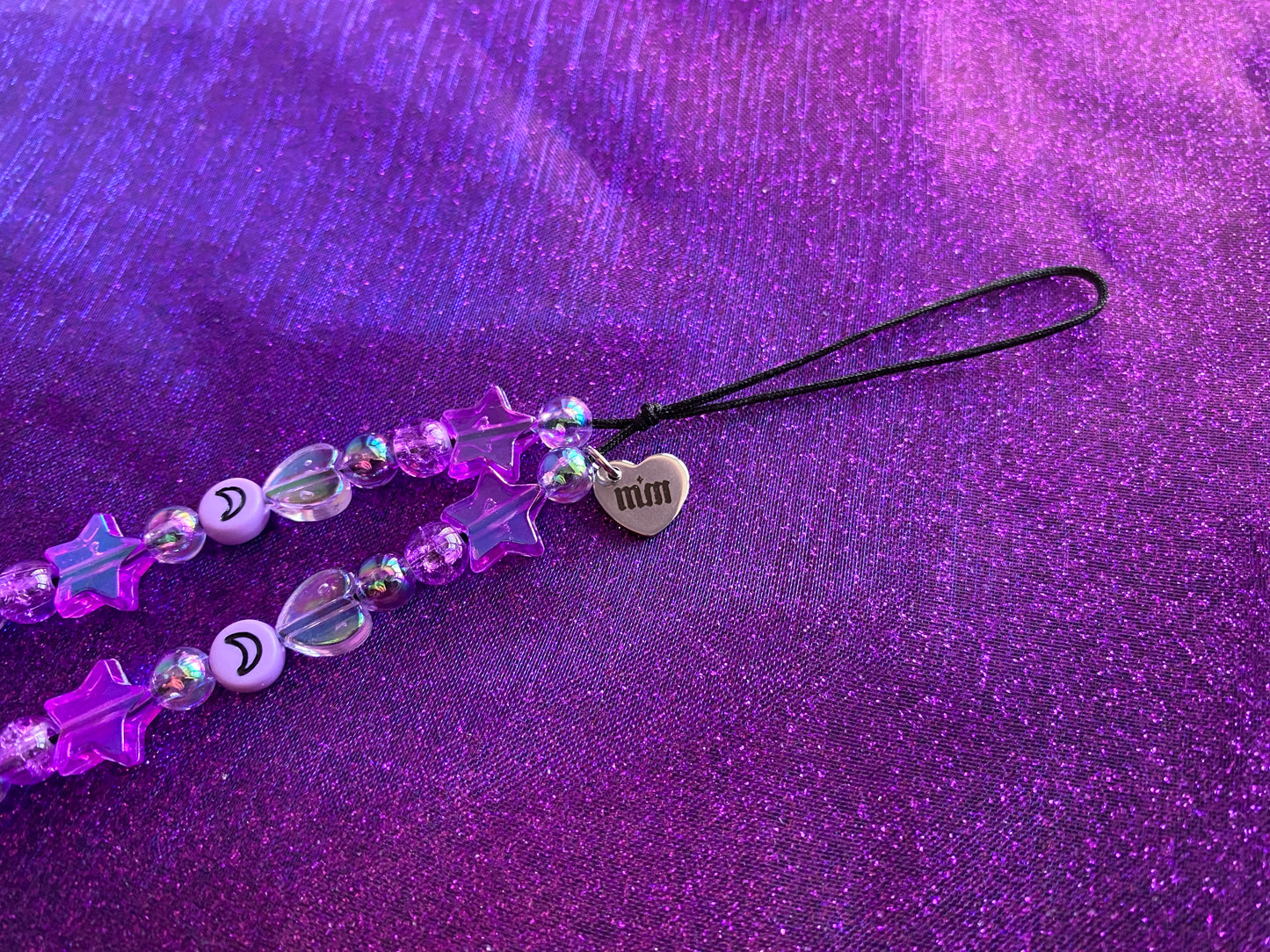 PURPLE - Beaded Phone Strap Charm