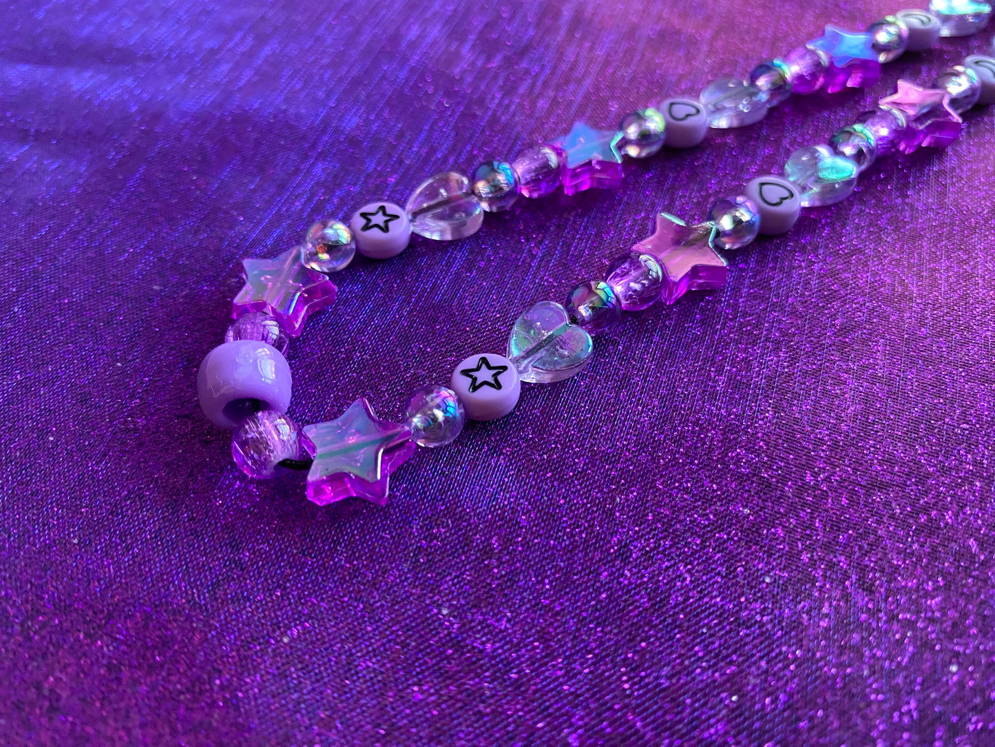 PURPLE - Beaded Phone Strap Charm
