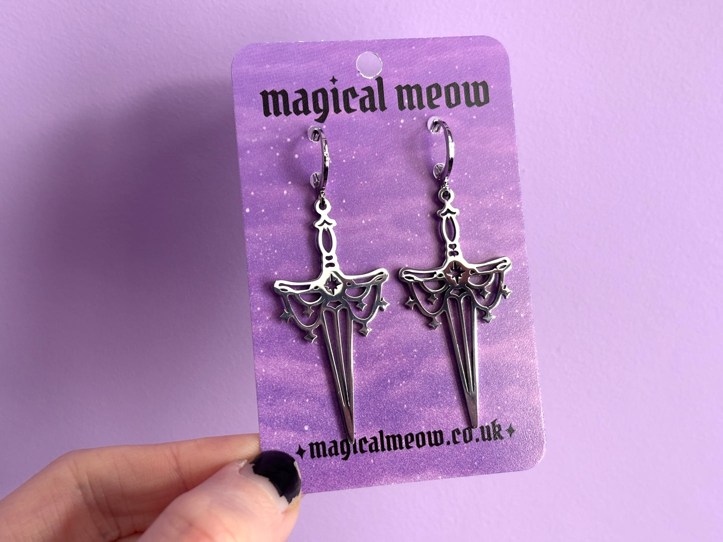 MAGICAL DAGGER - Silver Earrings