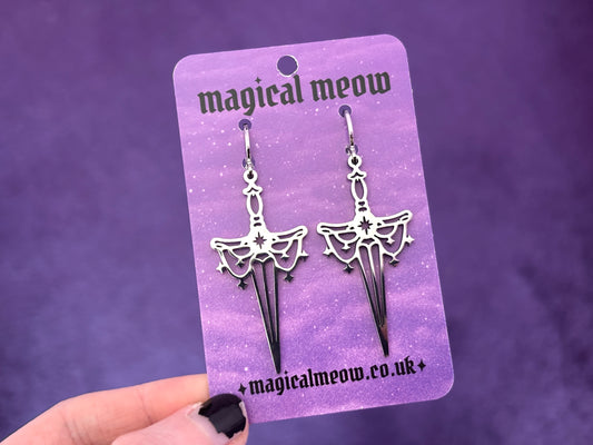 MAGICAL DAGGER - Silver Earrings