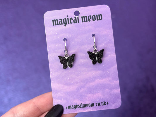 FLUTTER NOIR - Black Butterfly Earrings