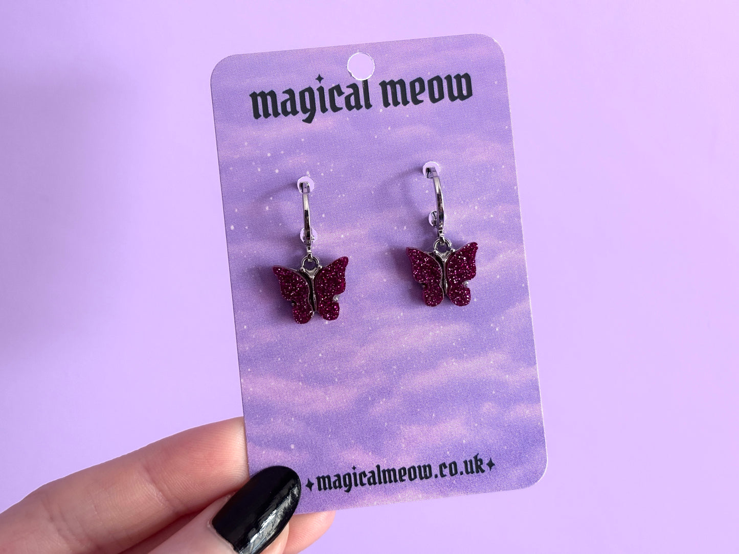 FLUTTER ORCHID - Purple Butterfly Earrings