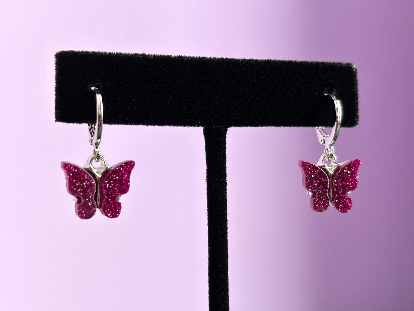 FLUTTER ORCHID - Purple Butterfly Earrings