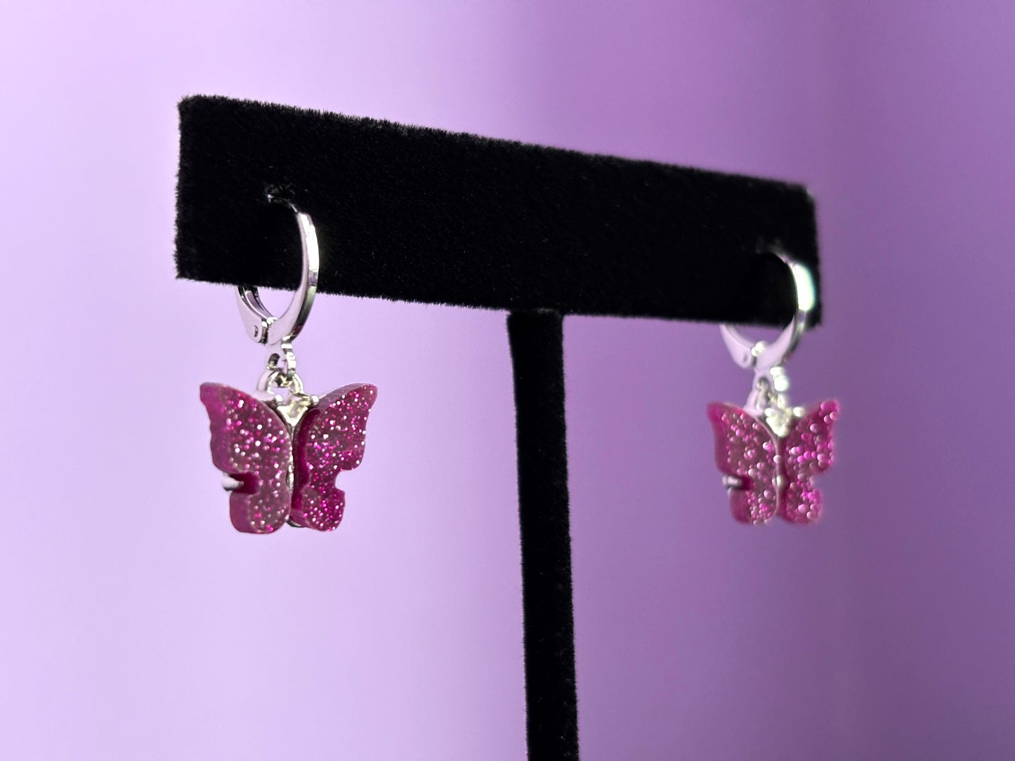 FLUTTER ORCHID - Purple Butterfly Earrings