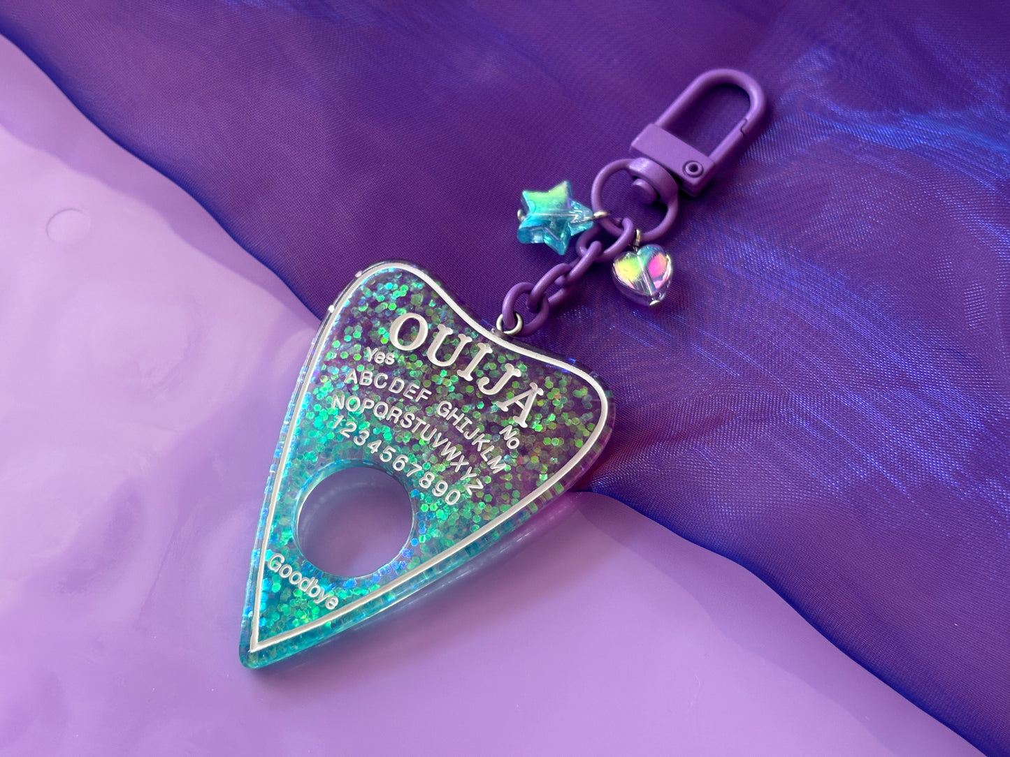 OUIJA BLUE PURPLE - Resin Planchette Charm