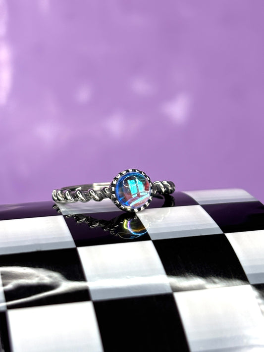 Moonstone Adjustable Ring - 925 Sterling Silver