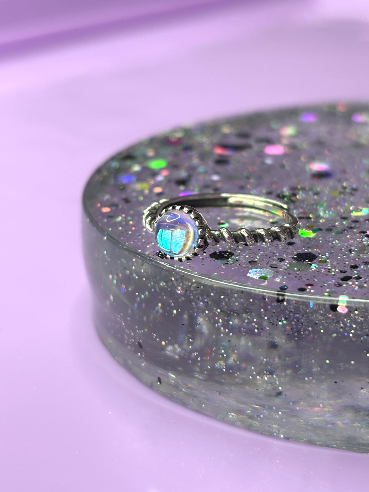 Moonstone Adjustable Ring - 925 Sterling Silver
