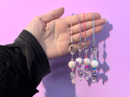 SANRIO CHARMS - Iridescent Silver Beaded Charms - Melody, Kuromi, Hello Kitty, Cinnamoroll