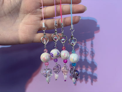 SANRIO CHARMS - Iridescent Silver Beaded Charms - Melody, Kuromi, Hello Kitty, Cinnamoroll