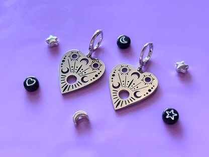 OUIJA - Silver Planchette Earrings
