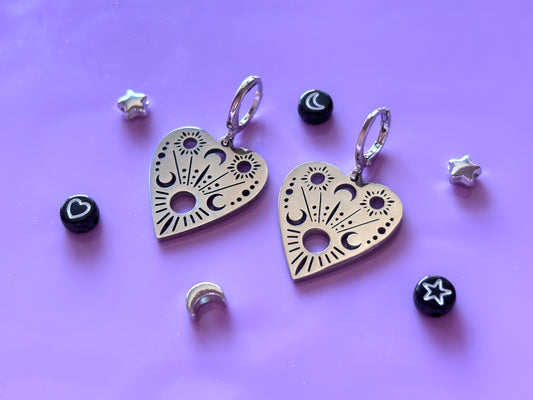 OUIJA - Silver Planchette Earrings