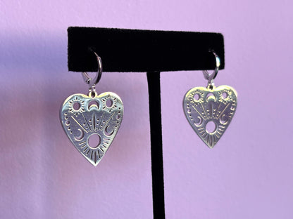 OUIJA - Silver Planchette Earrings