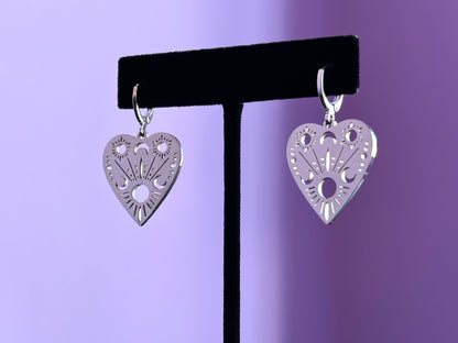 OUIJA - Silver Planchette Earrings