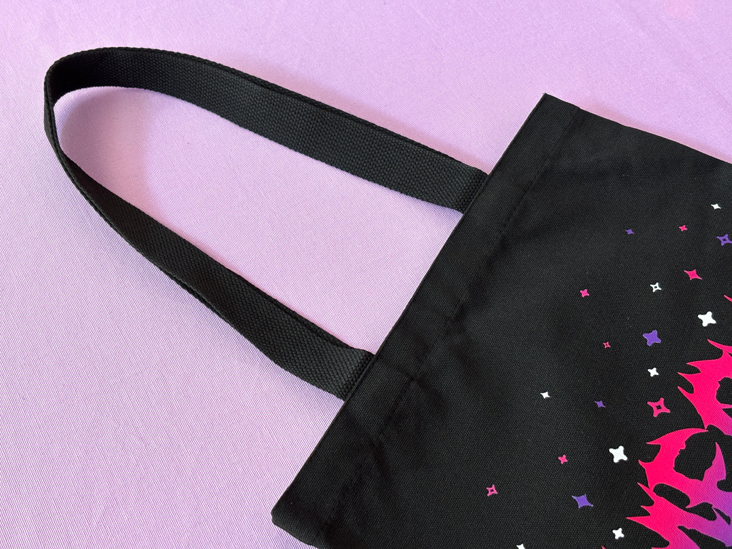 MEOW - Black Cotton Canvas Tote Bag