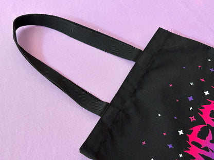 MEOW - Black Cotton Canvas Tote Bag