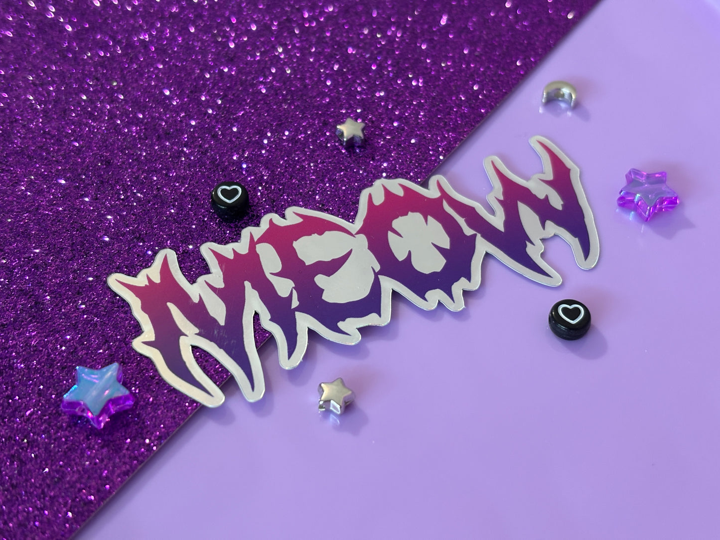 MEOW - Holographic Vinyl Sticker
