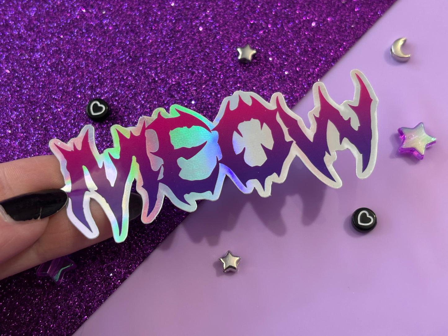 MEOW - Holographic Vinyl Sticker