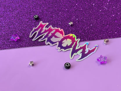 MEOW - Holographic Vinyl Sticker