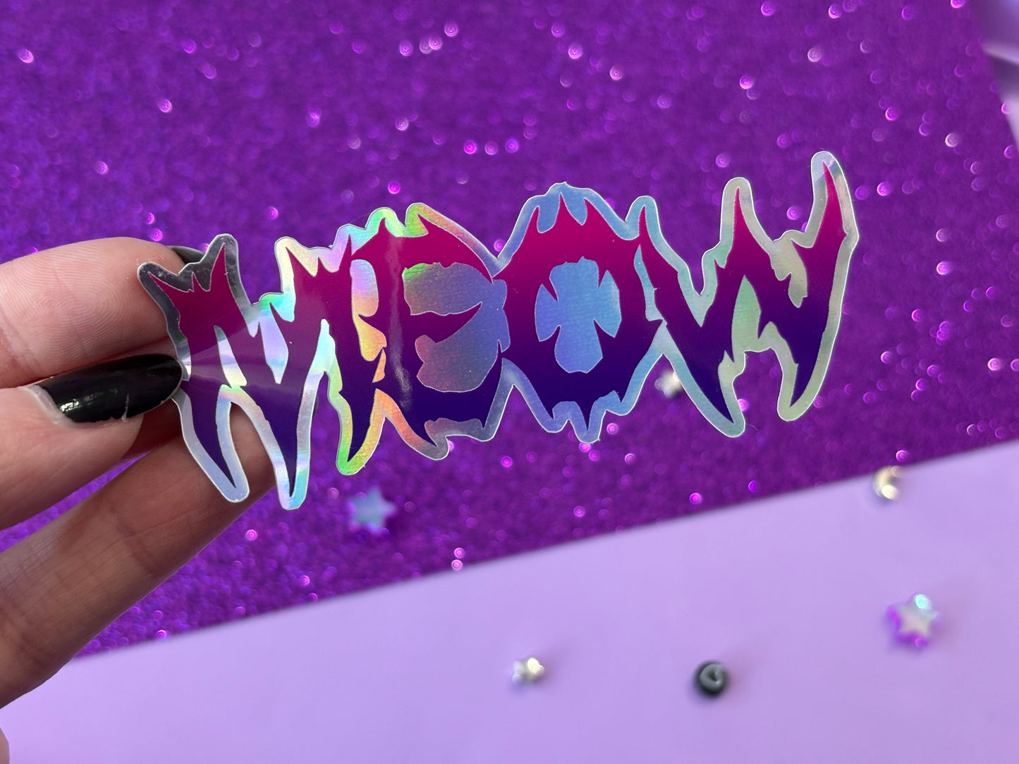 MEOW - Holographic Vinyl Sticker