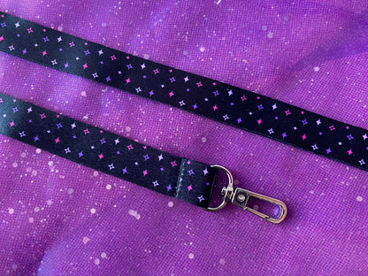 STARS - Black Pink Purple Star Lanyard