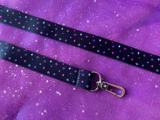 STARS - Black Pink Purple Star Lanyard