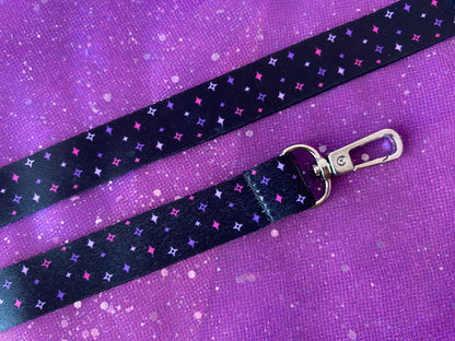 STARS - Black Pink Purple Star Lanyard