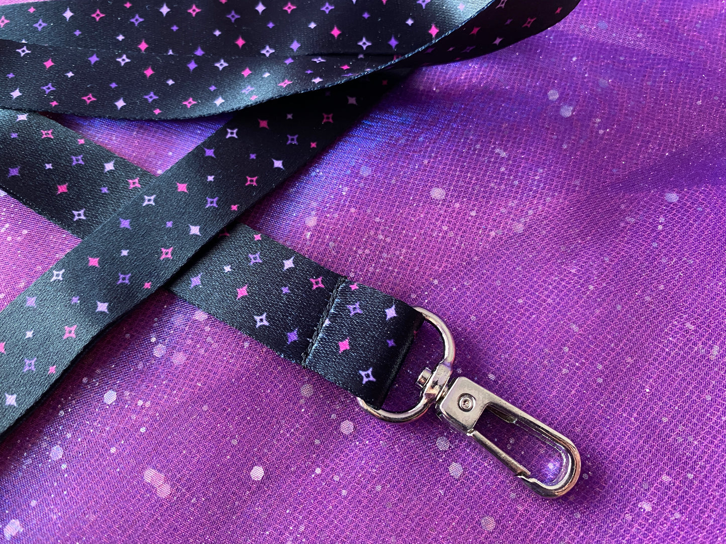 STARS - Black Pink Purple Star Lanyard