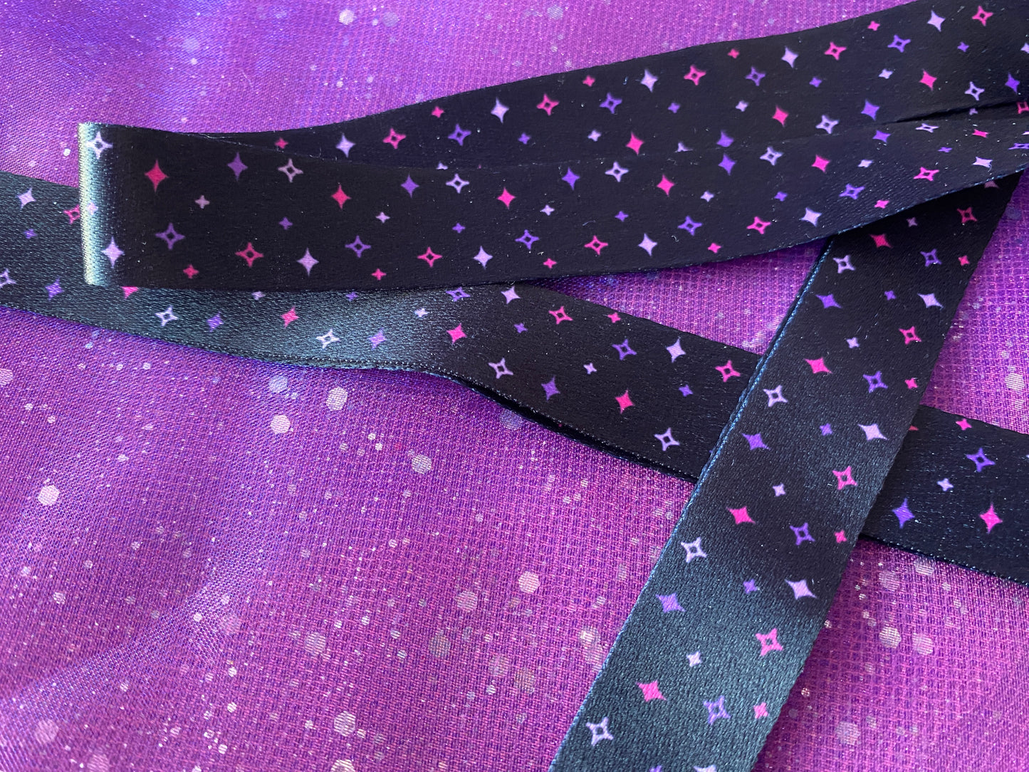 STARS - Black Pink Purple Star Lanyard