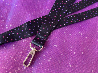 STARS - Black Pink Purple Star Lanyard