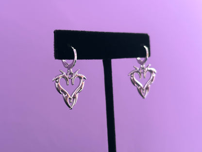 Y2K HEART - Silver Earrings