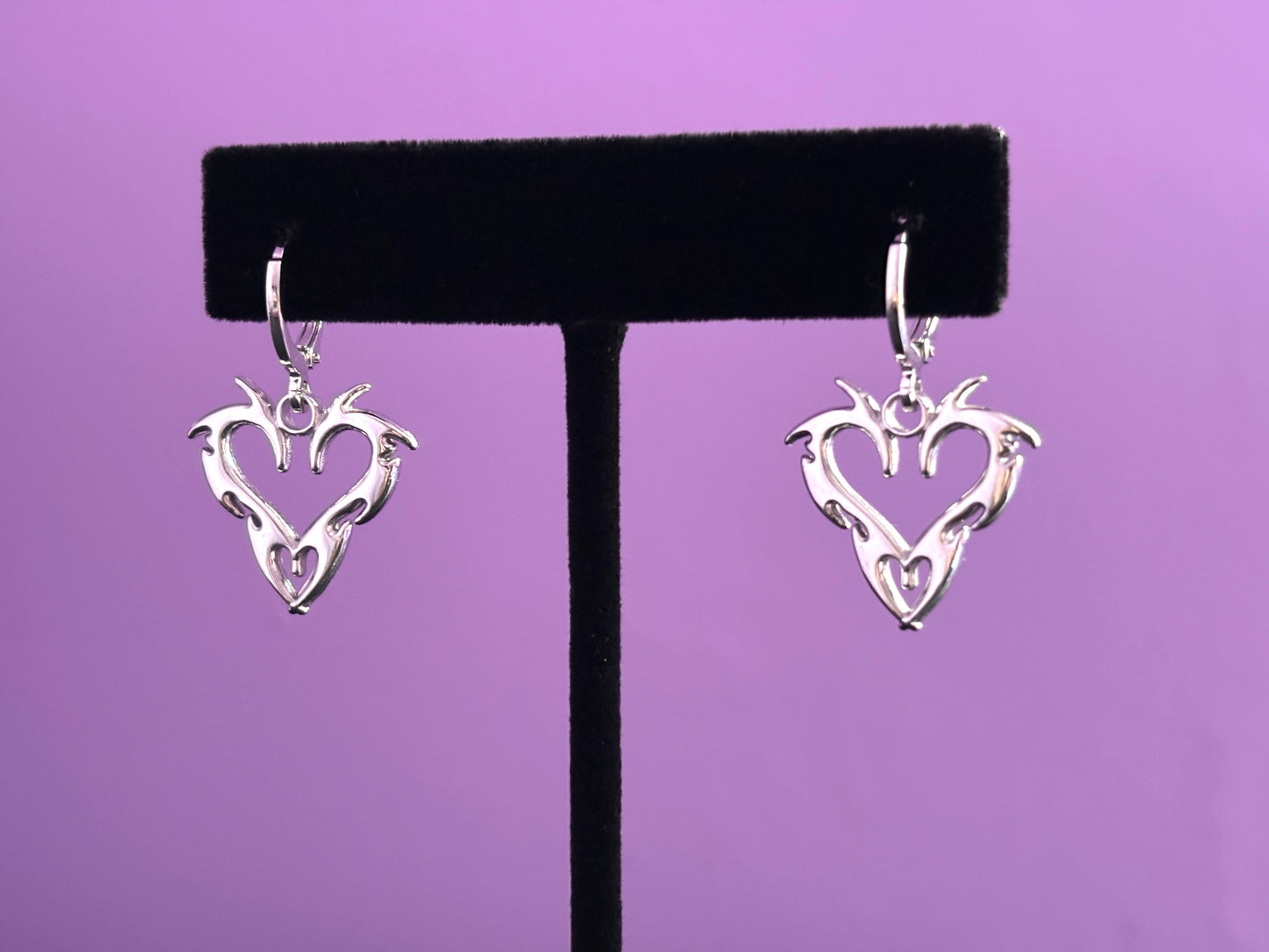 Y2K HEART - Silver Earrings