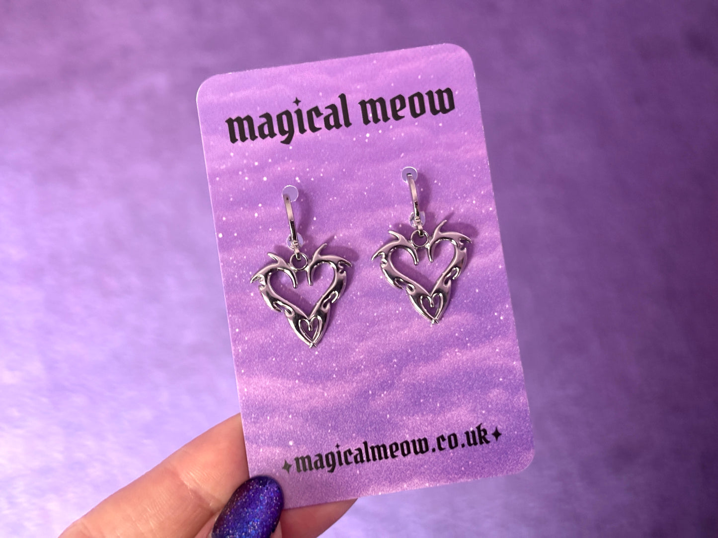 Y2K HEART - Silver Earrings