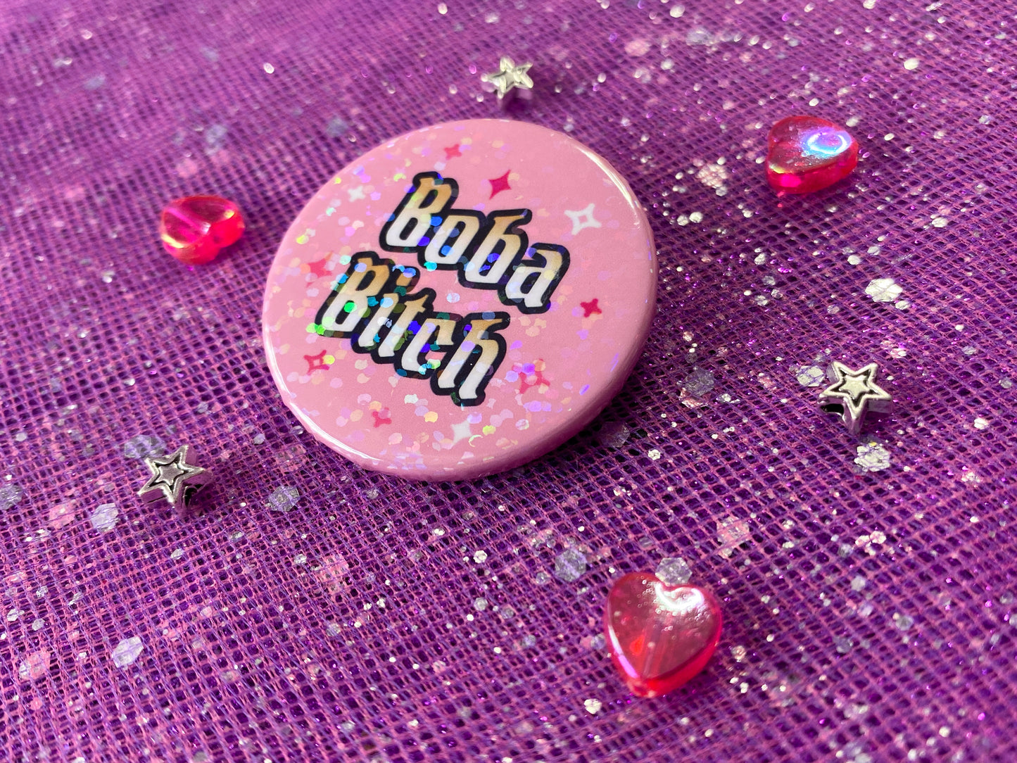 BOBA BITCH - Holographic Pin Badge