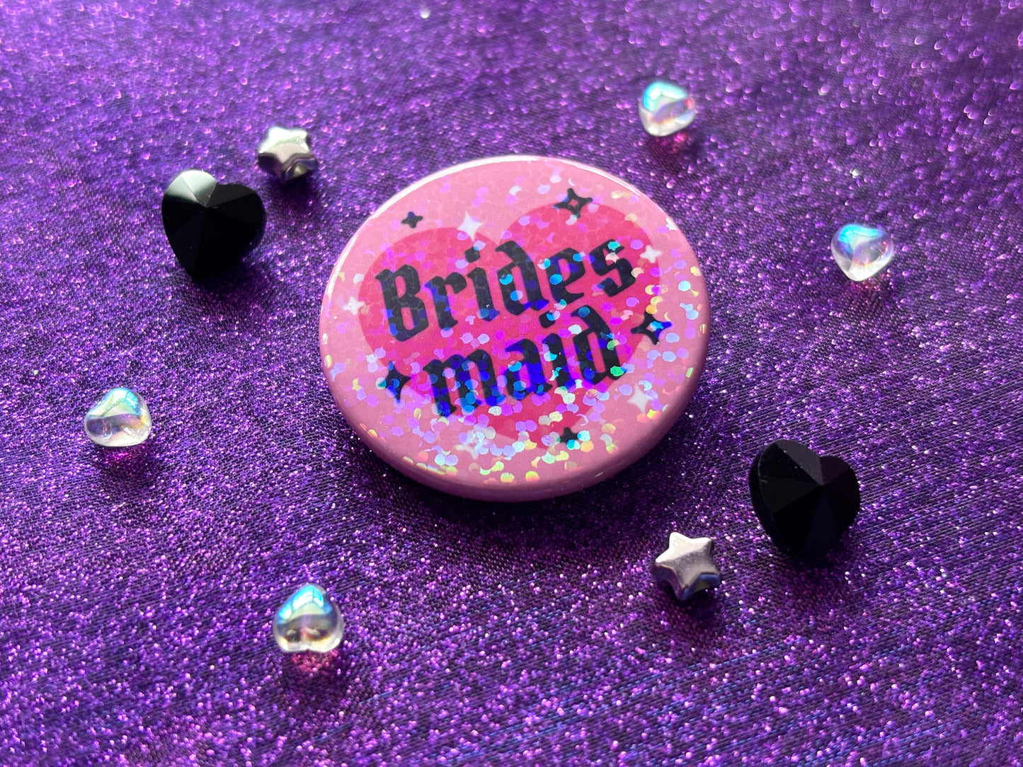 EMO GOTH BRIDAL PARTY - Holographic Pin Badges