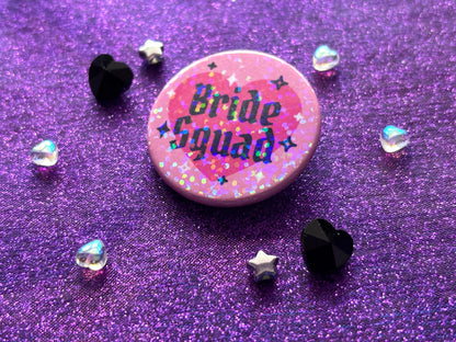 EMO GOTH BRIDAL PARTY - Holographic Pin Badges