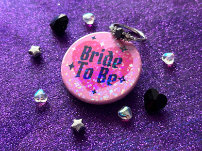 EMO GOTH BRIDAL PARTY - Holographic Pin Badges