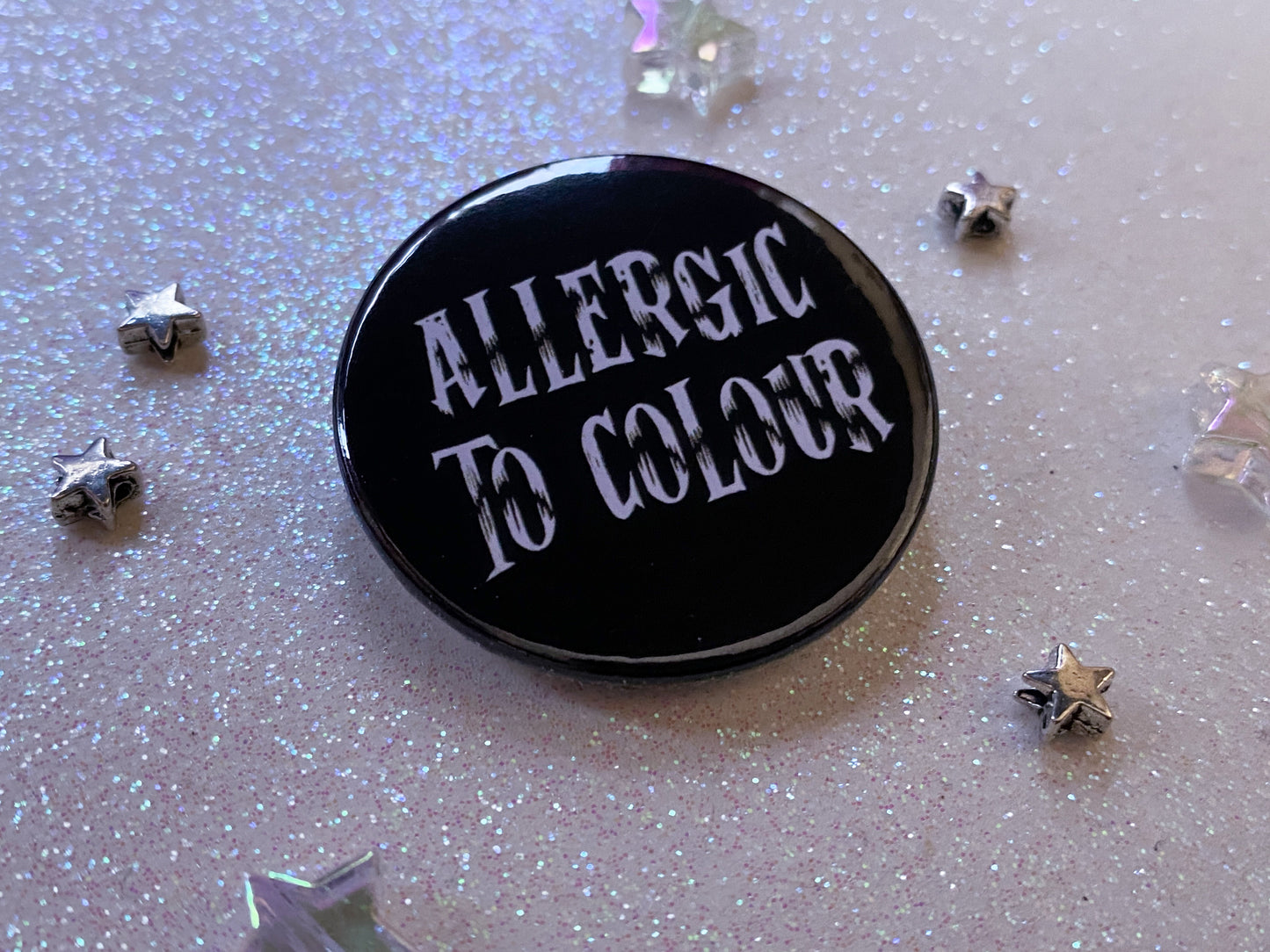 ALLERGIC TO COLOUR - Wednesday Pin Badge