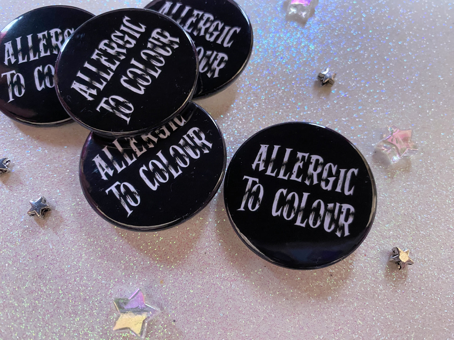 ALLERGIC TO COLOUR - Wednesday Pin Badge