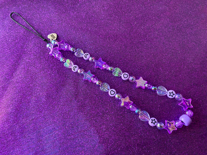 PURPLE - Beaded Phone Strap Charm