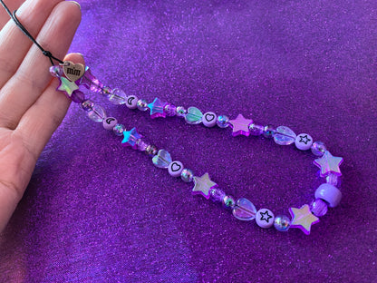 PURPLE - Beaded Phone Strap Charm