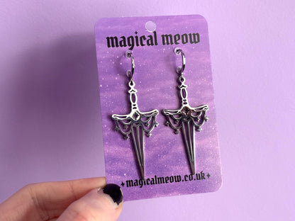 MAGICAL DAGGER - Silver Earrings