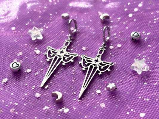 MAGICAL DAGGER - Silver Earrings