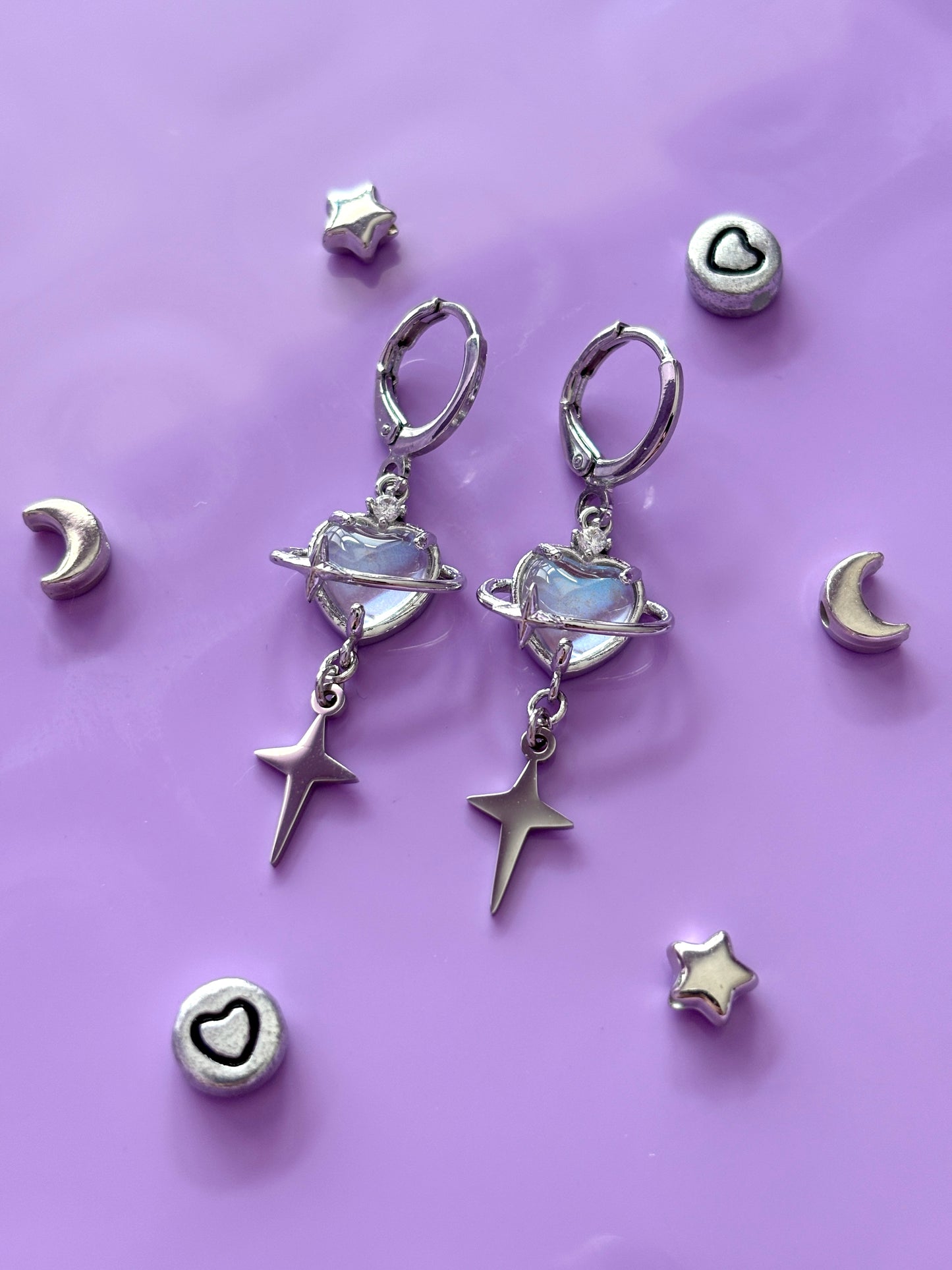 Opal Heart Planet Star Droppers