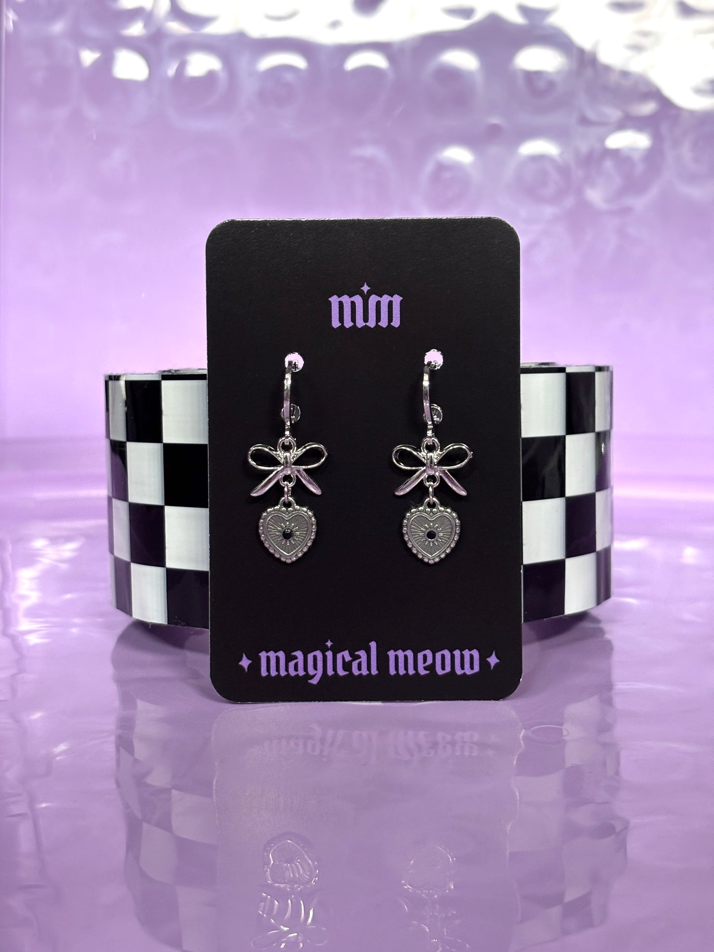 Bow Heart Earrings