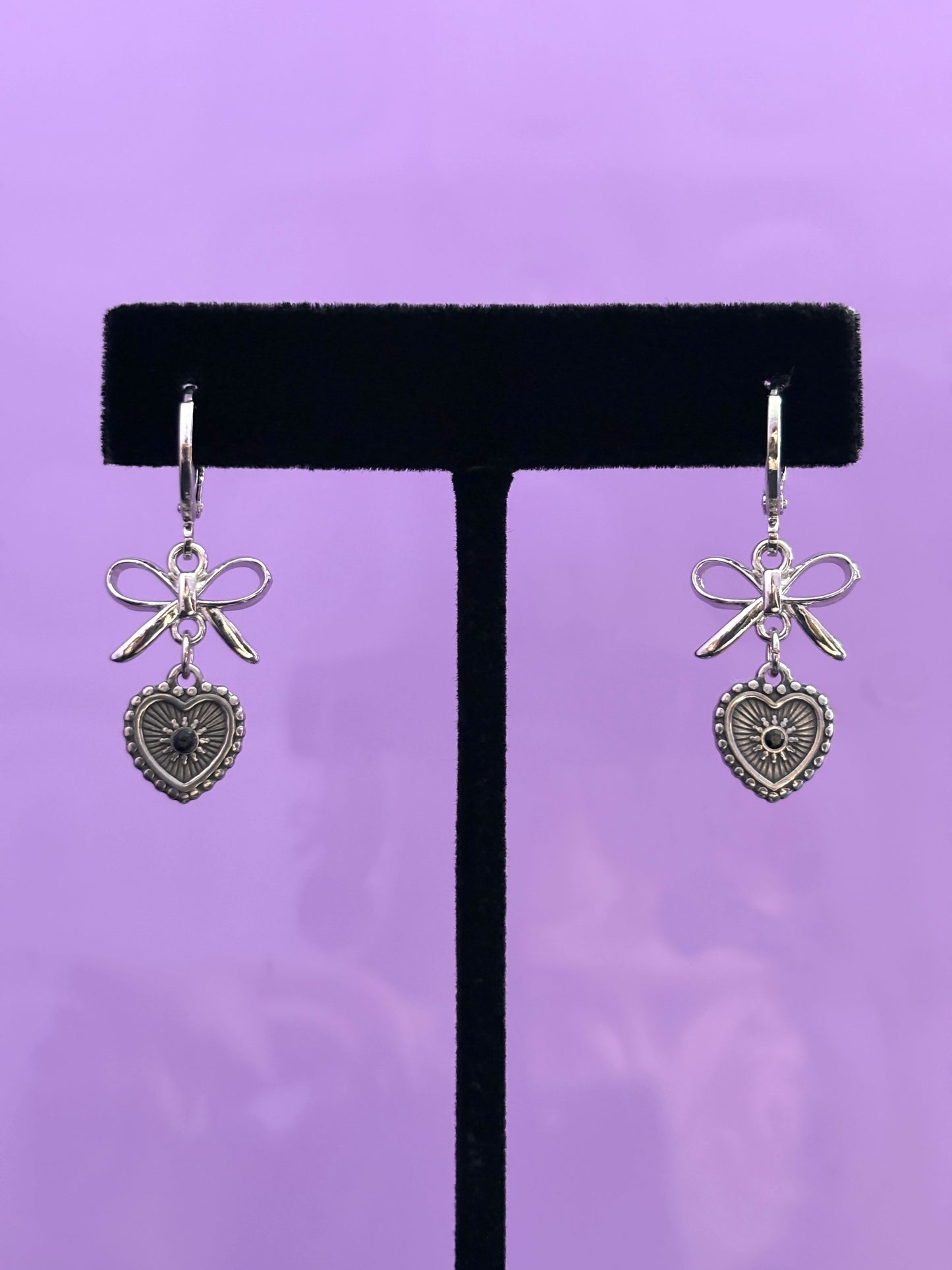 Bow Heart Earrings