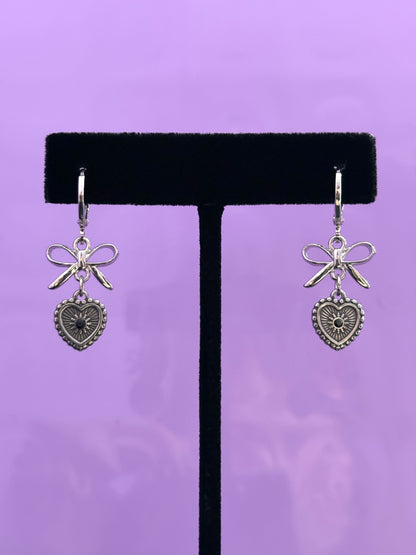 Bow Heart Earrings