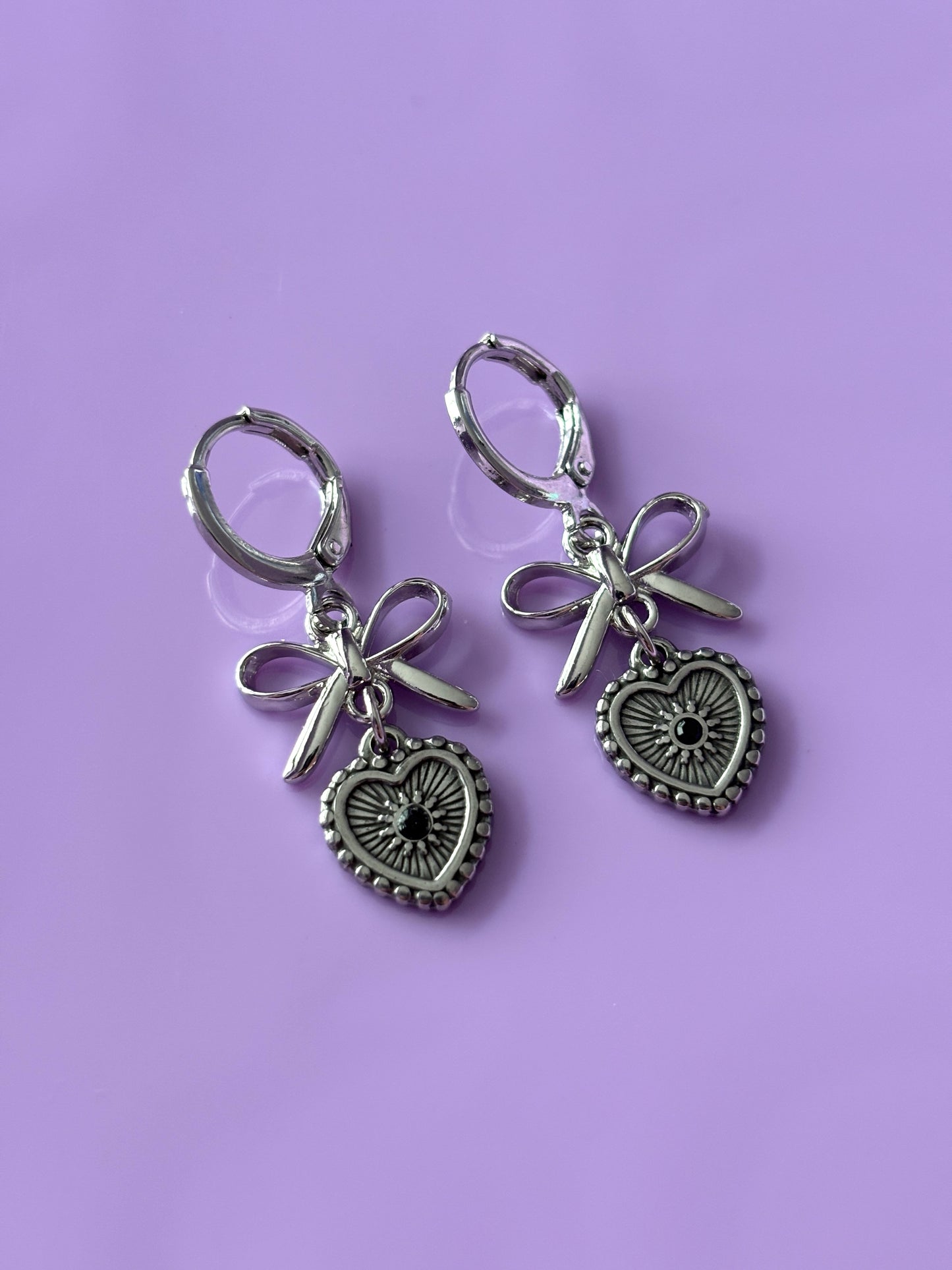 Bow Heart Earrings