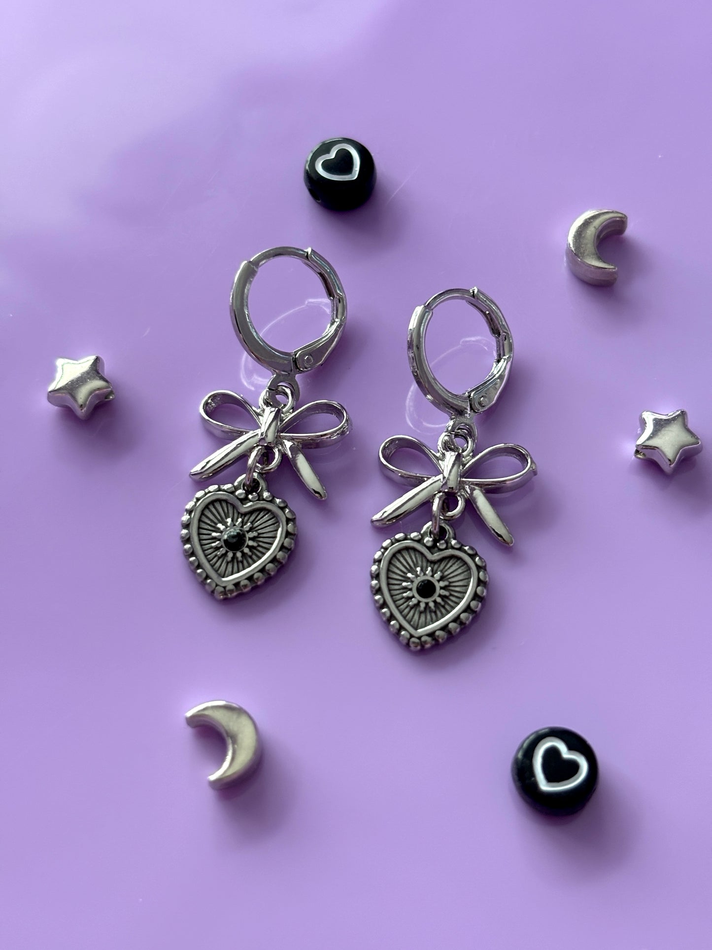 Bow Heart Earrings