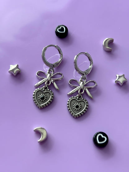 Bow Heart Earrings